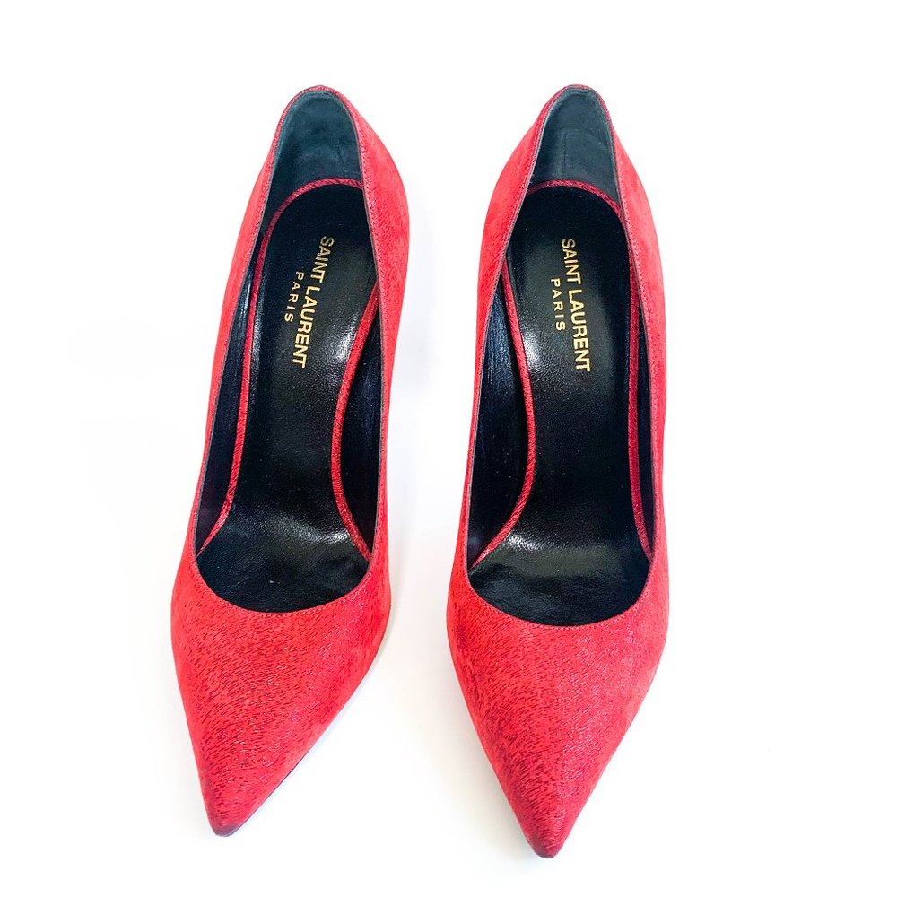 Saint Laurent Textured Suede Leather Pumps